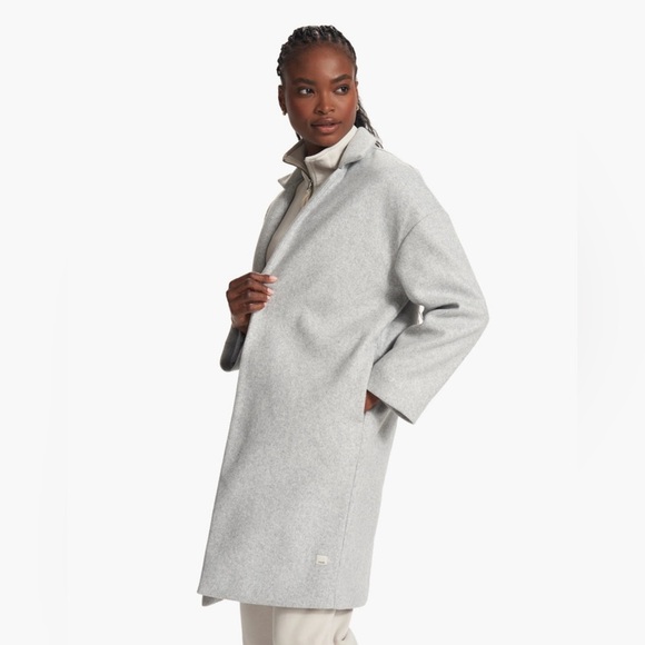 NWT Vuori Soho Melton Trench Women's Wool-Like Jacket Light Heather Grey - Picture 7 of 9
